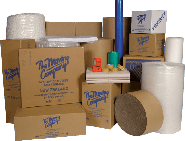 professional movers packing cartons